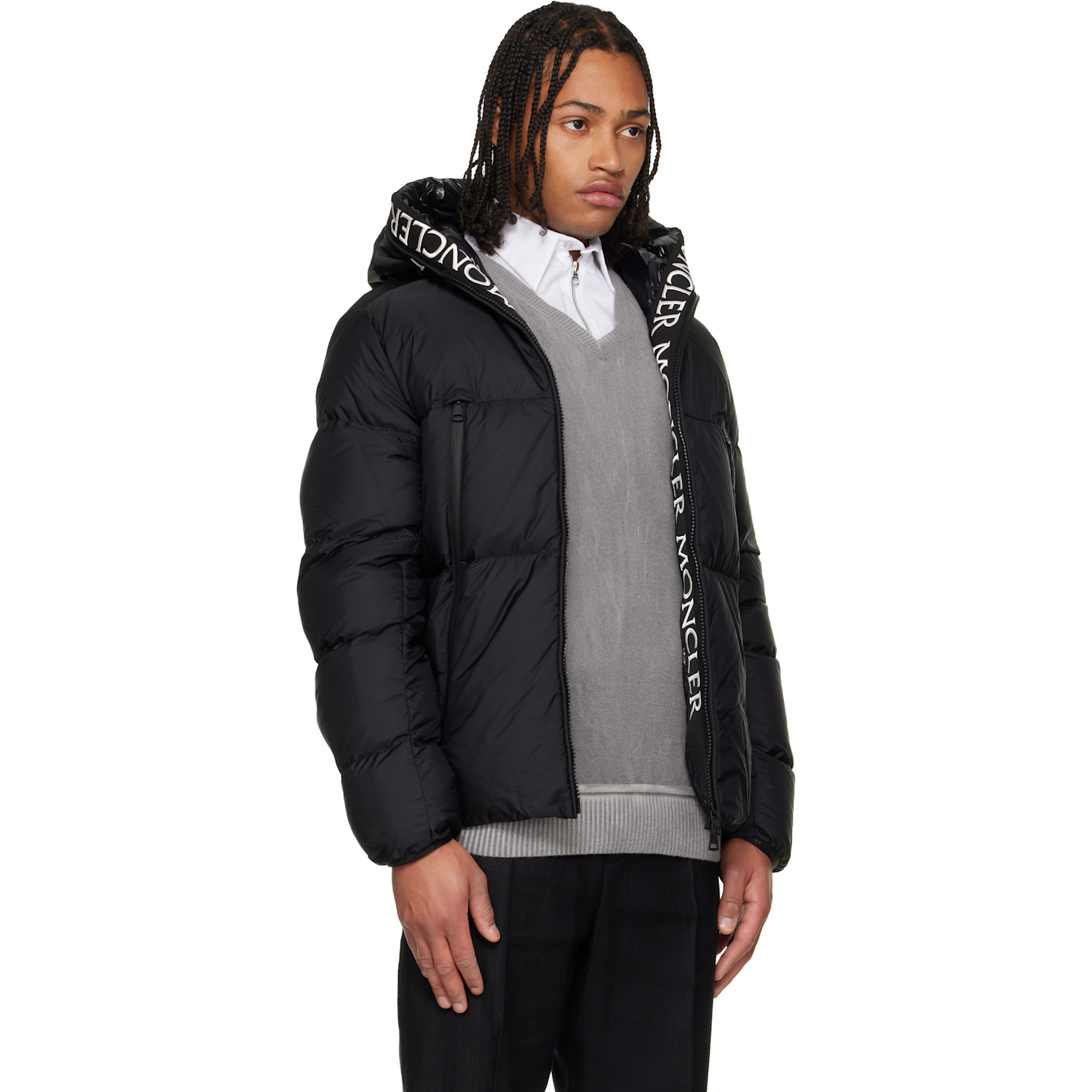  Moncler Black Montcla Hooded Short Down Jacket 