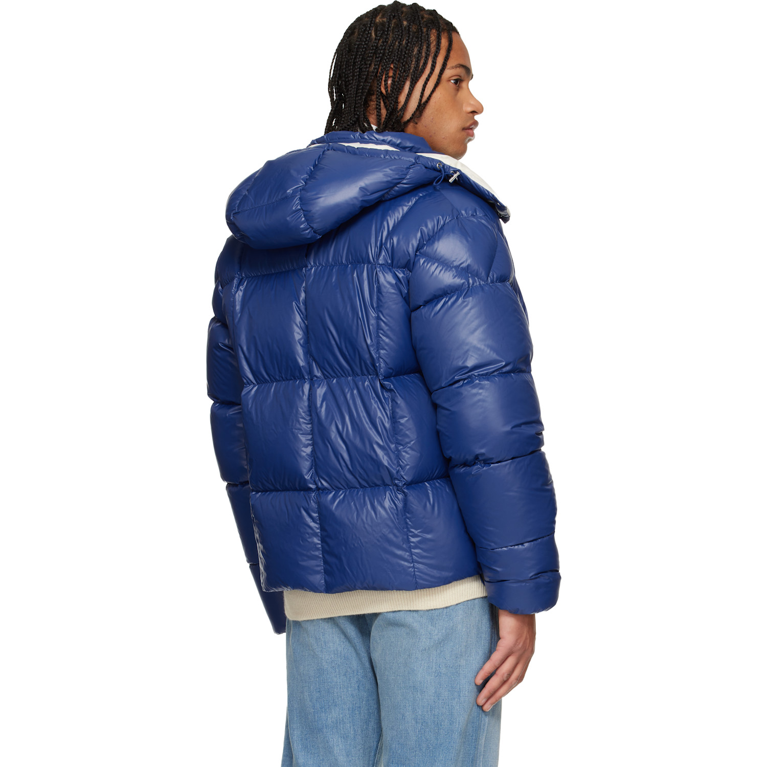  Moncler Blue Serfanto Hooded Short Down Jacket 