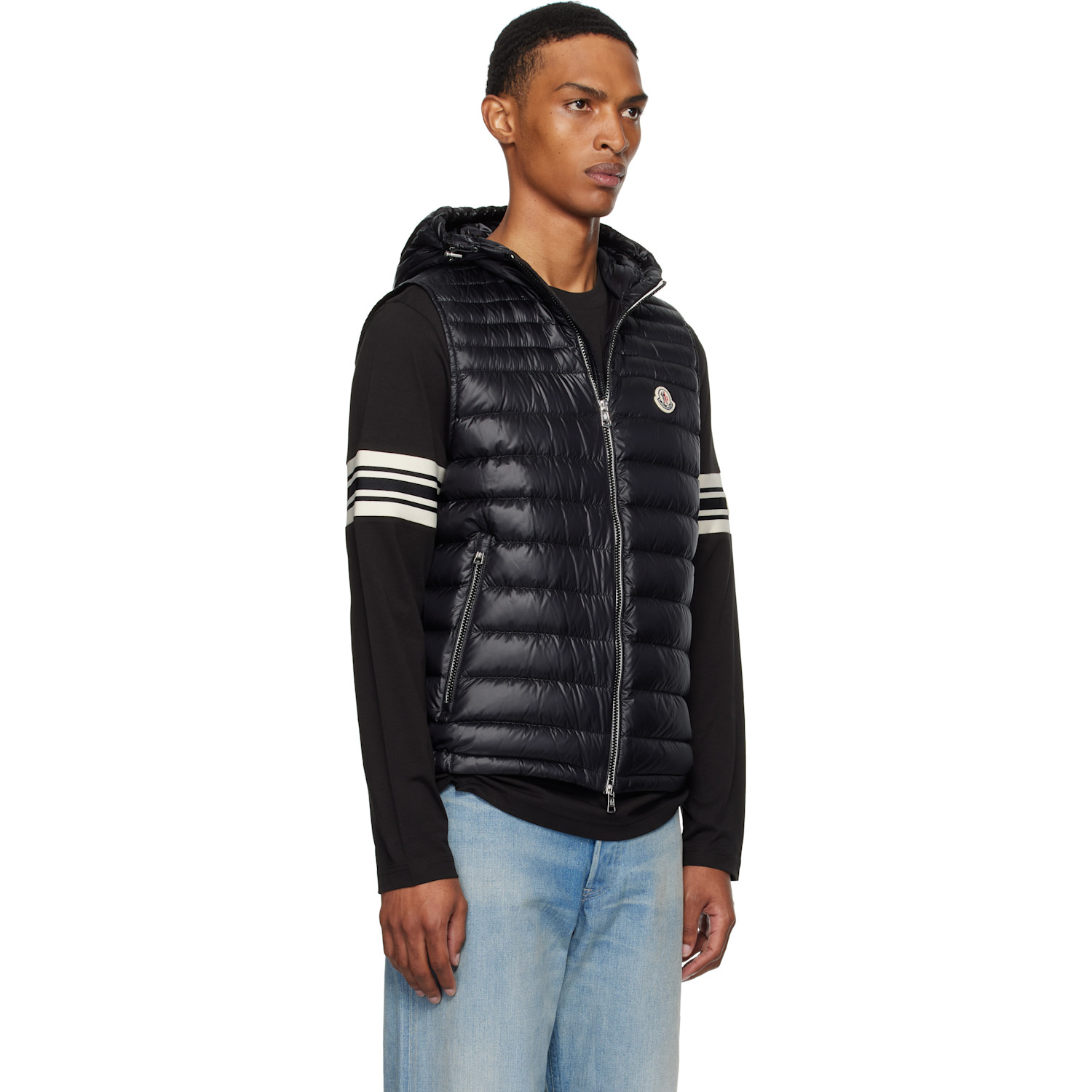  Moncler Black Orant Hooded Down Vest 
