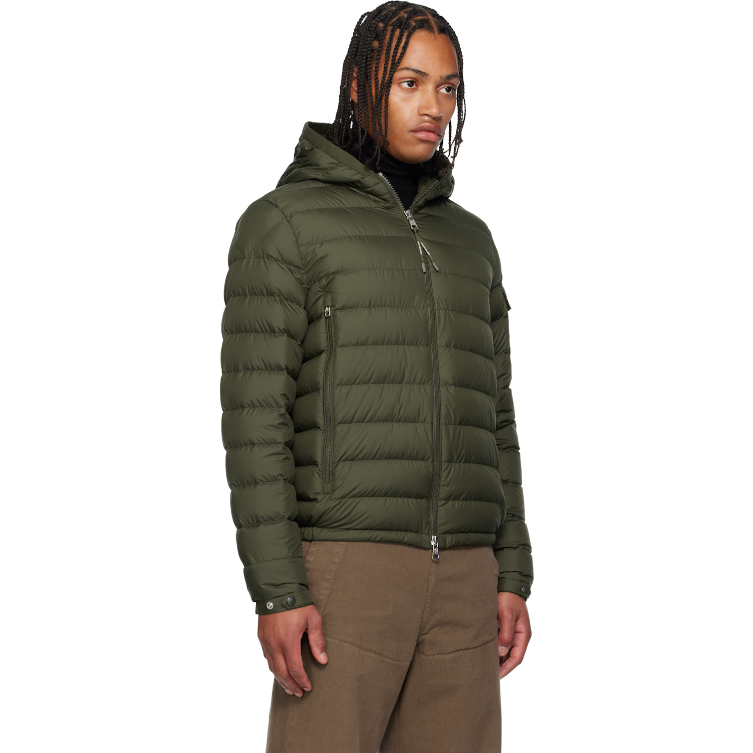  Moncler Khaki Galion Hooded Short Down Jacket 