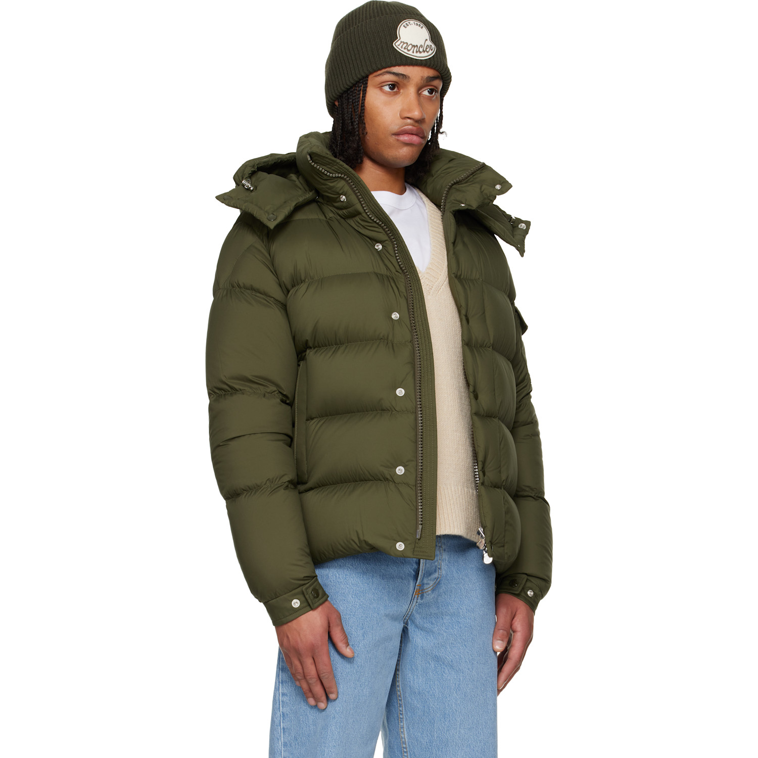  Moncler Green Maya 70 Hooded Short Down Jacket 