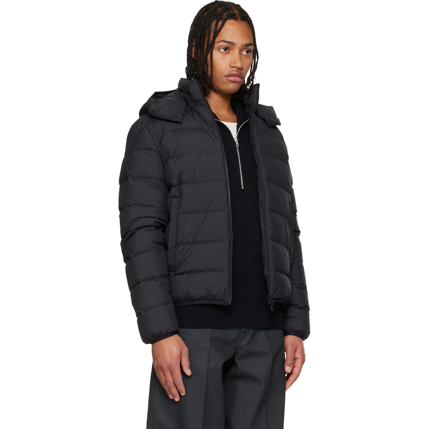  Moncler Black Montbrocq Hooded Short Down Jacket 