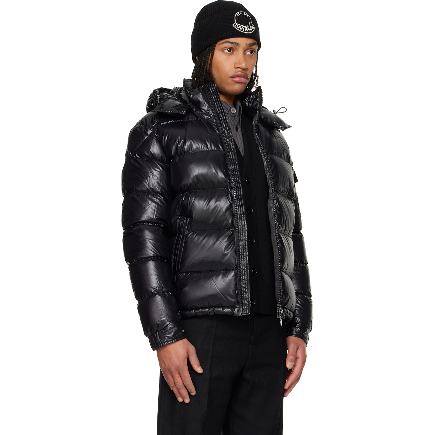  Moncler Black Maya Hooded Short Down Jacket 