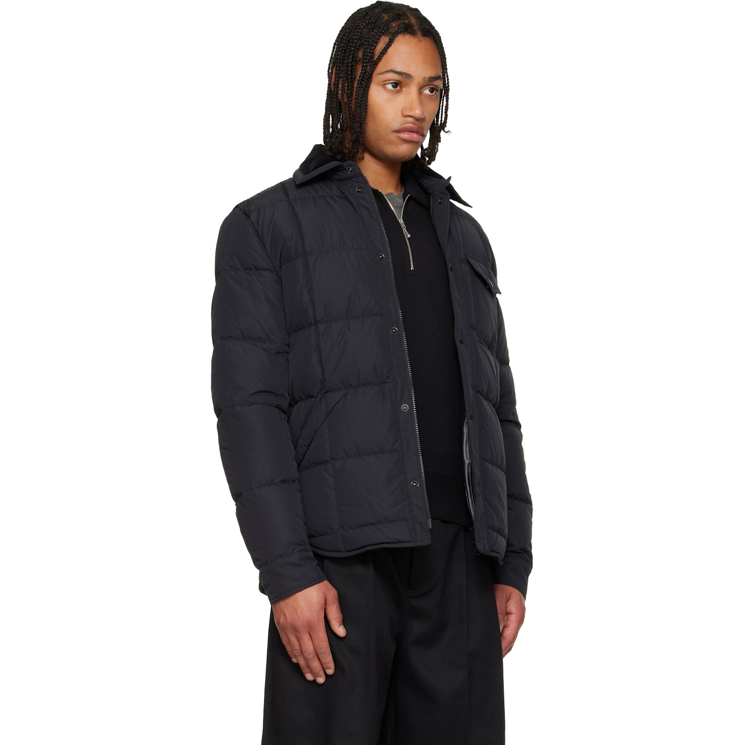  Moncler Black Archivo Marcilly Shirt Down Jacket 