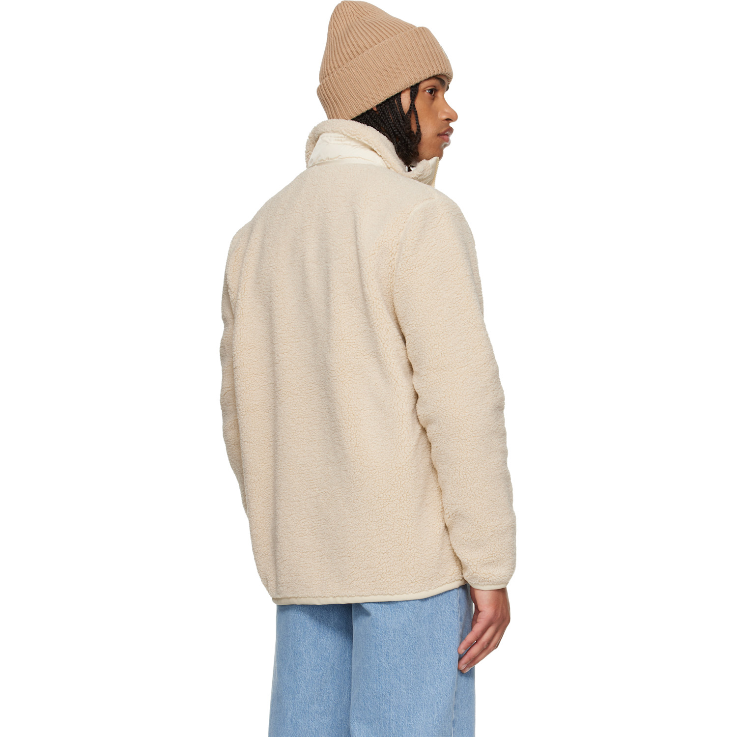  Moncler Beige Teddy Zip-up Pocket Jacket 