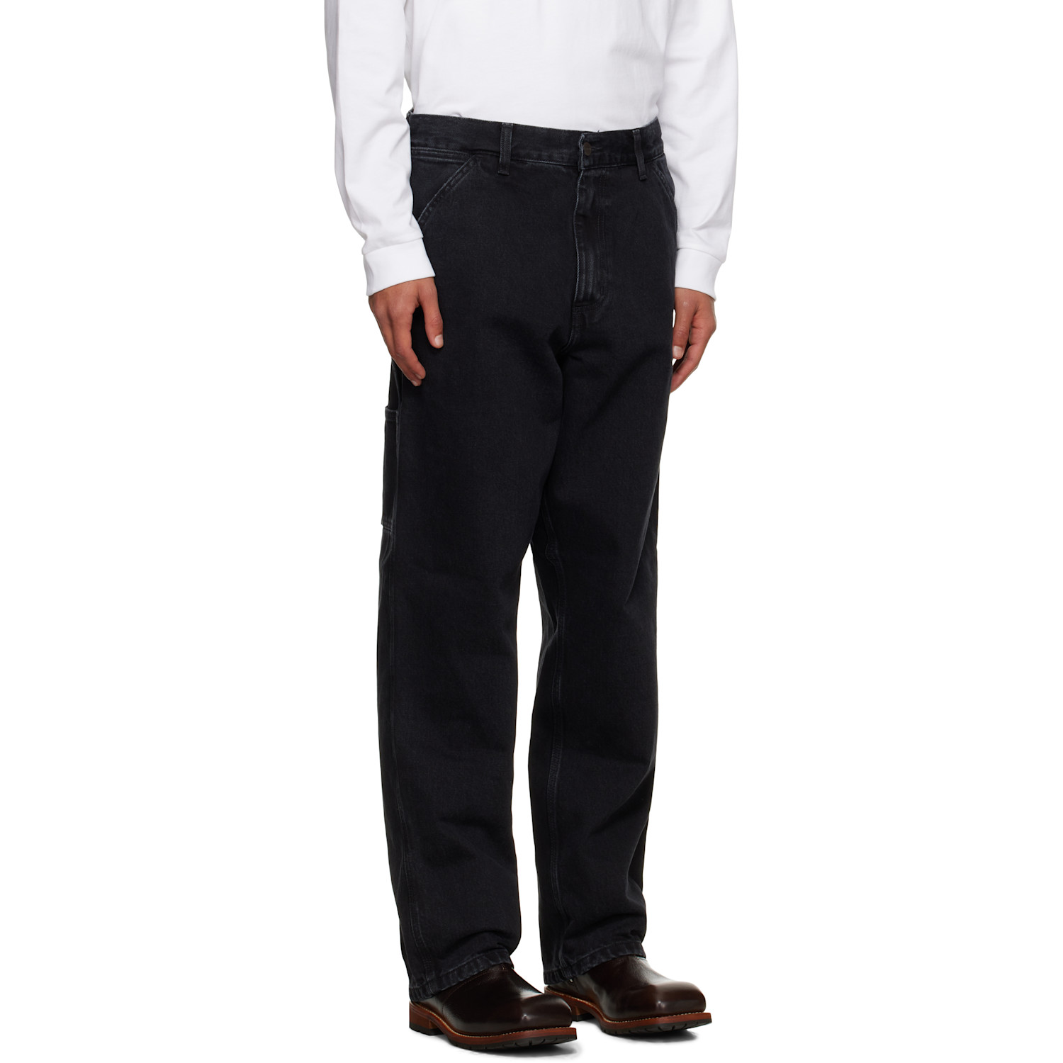  Carhartt Work In Progress Black Single Knee Jeans 