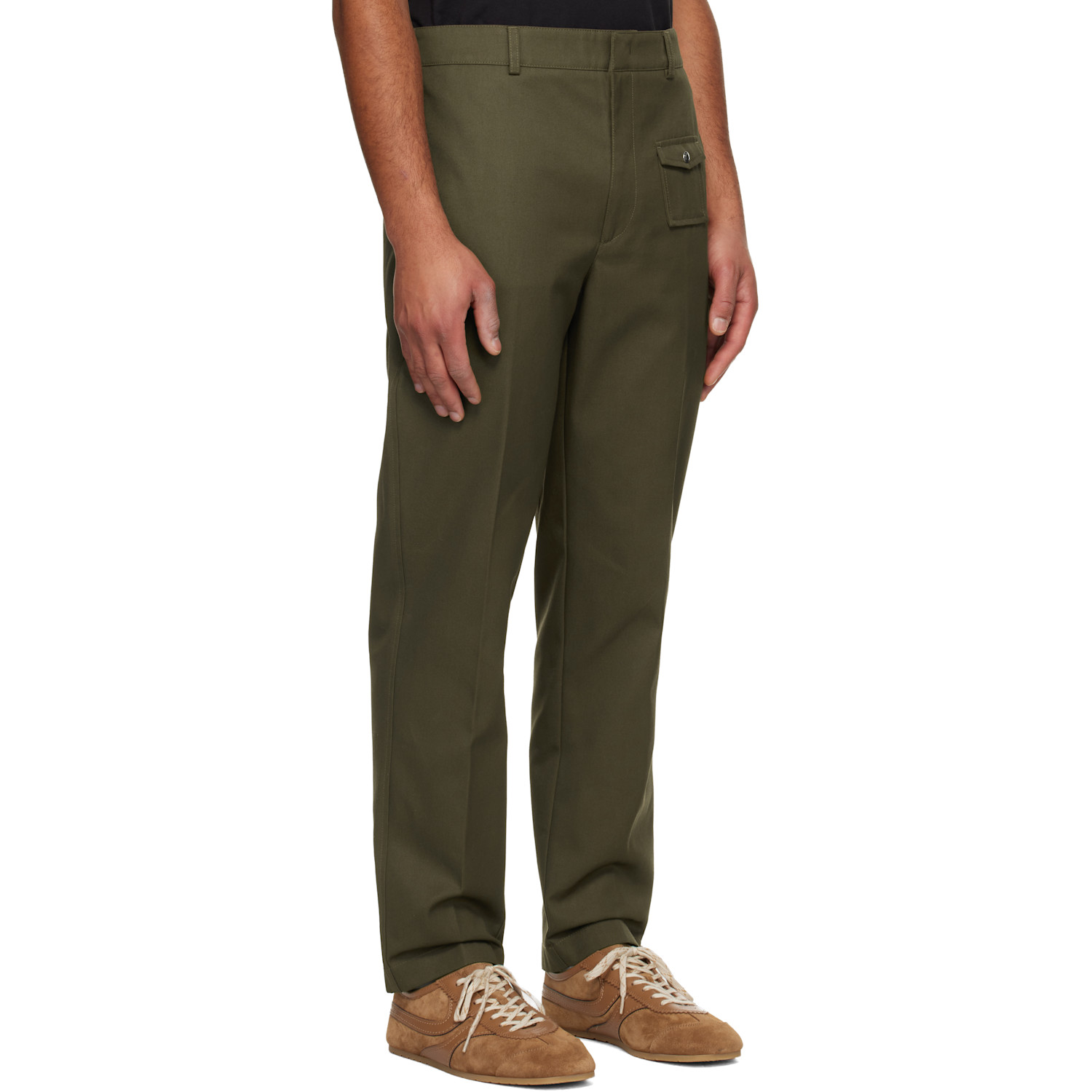  Moncler Khaki Tailored Gabardine Trousers 