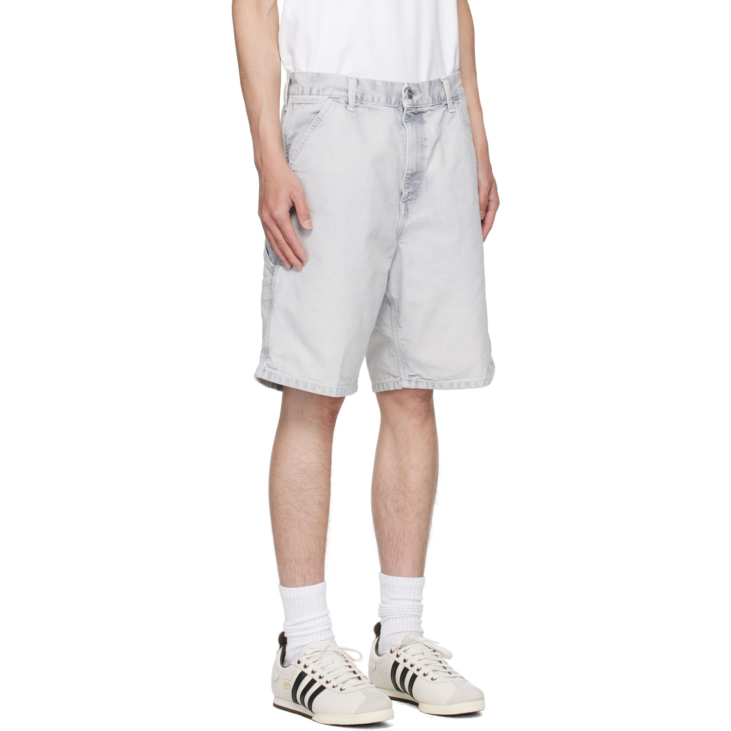  Carhartt Work In Progress Gray Single Knee Shorts 