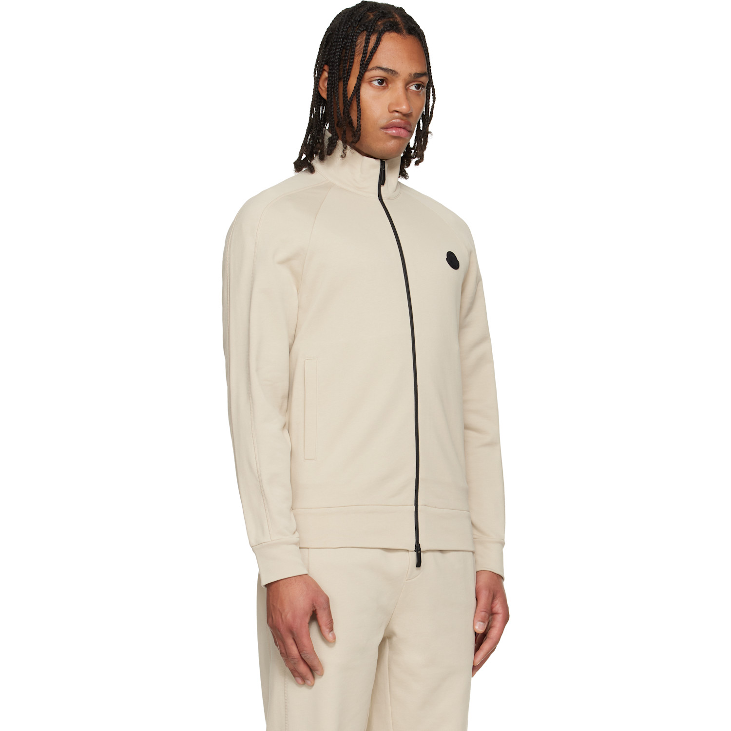  Moncler Beige Cotton Zip-up Track Jacket 