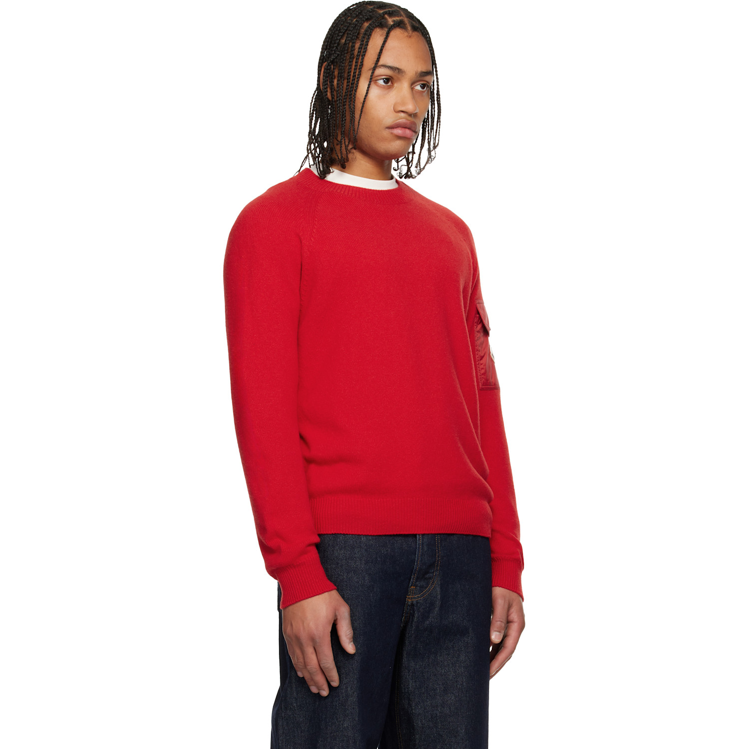  Moncler Red Mouliné Wool & Cashmere Sweater 