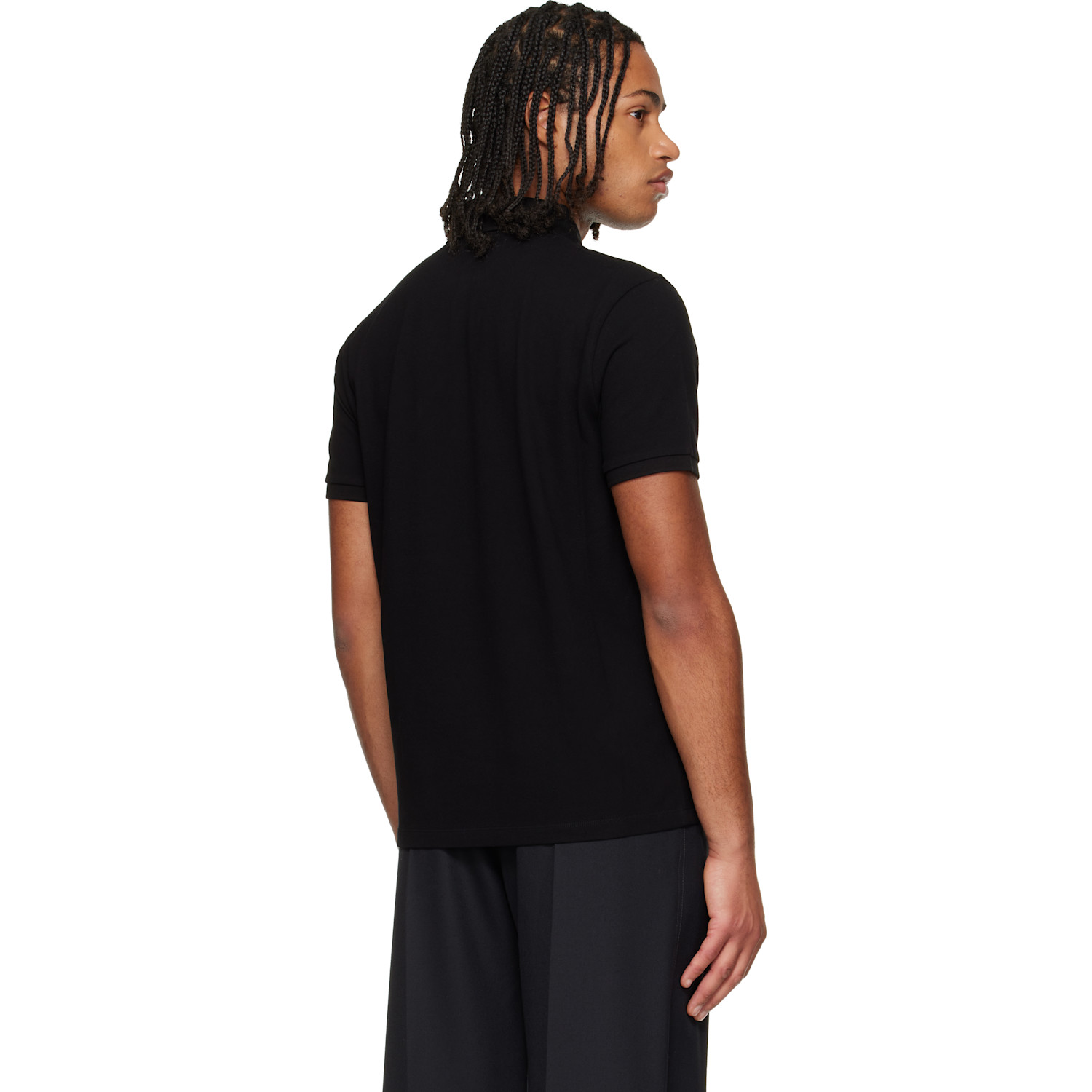  Moncler Black Cotton Piquet Pocket Polo 