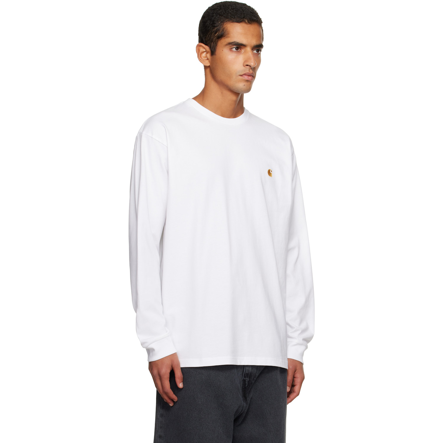  Carhartt Work In Progress White Chase Long Sleeve T-shirt 