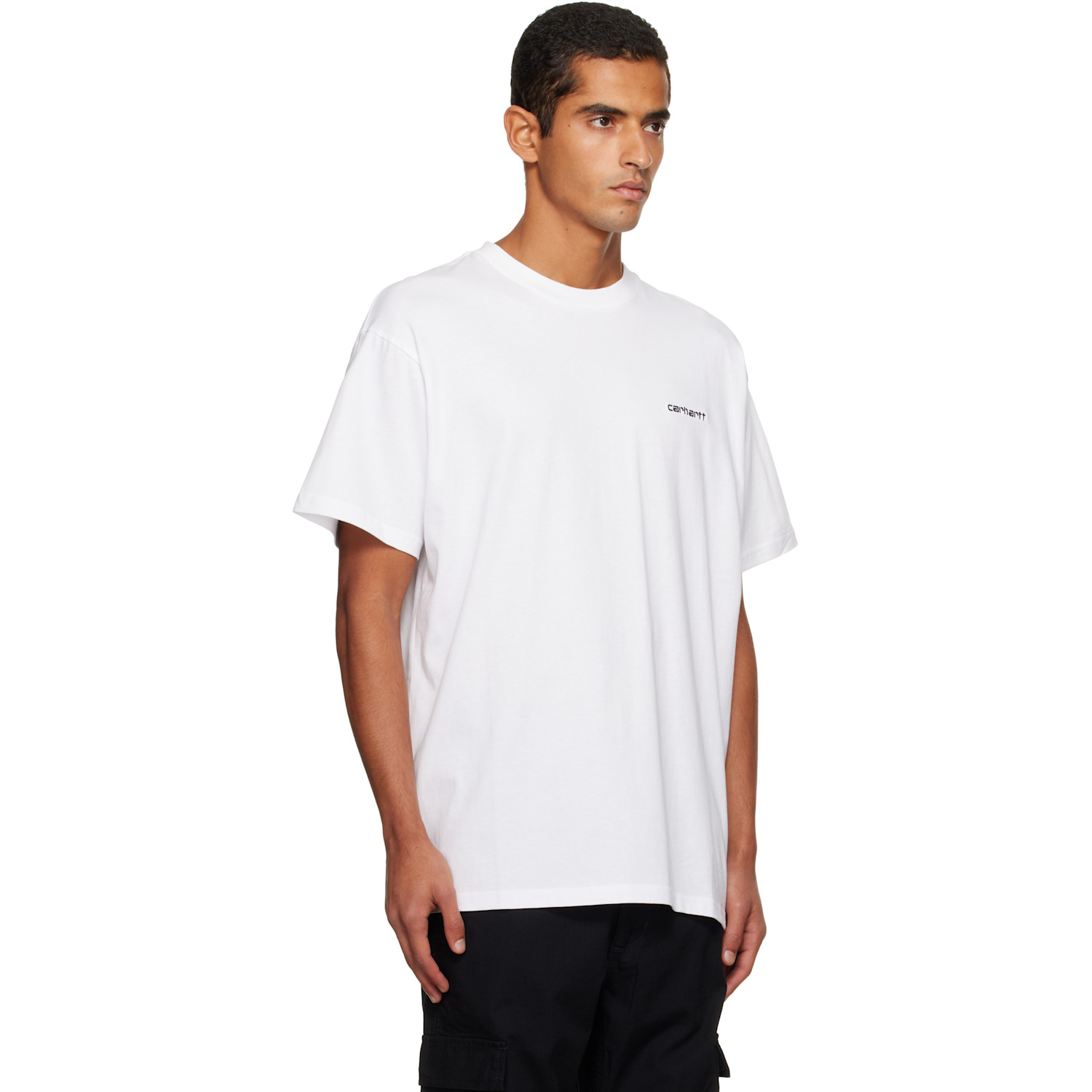  Carhartt Work In Progress White Script Embroidery T-shirt 