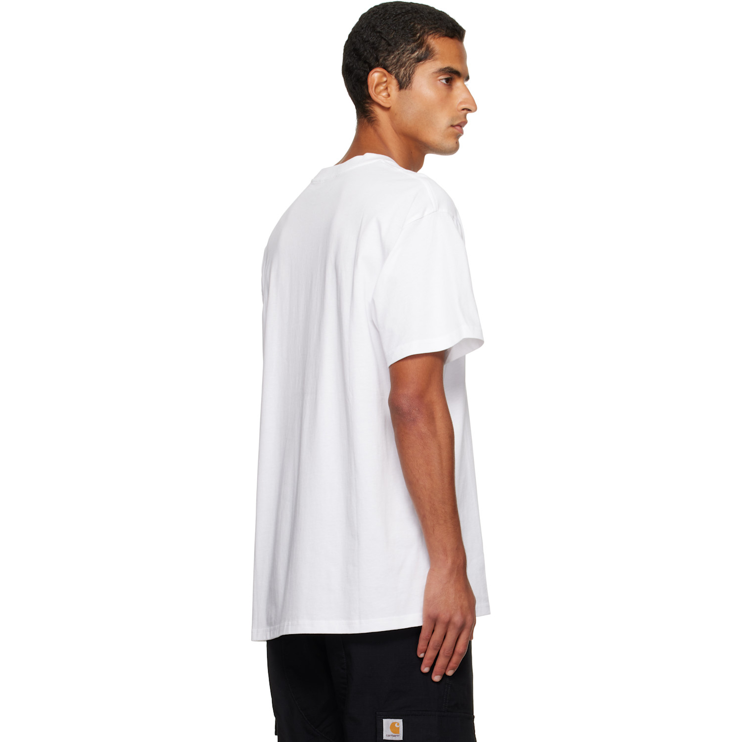  Carhartt Work In Progress White Script Embroidery T-shirt 