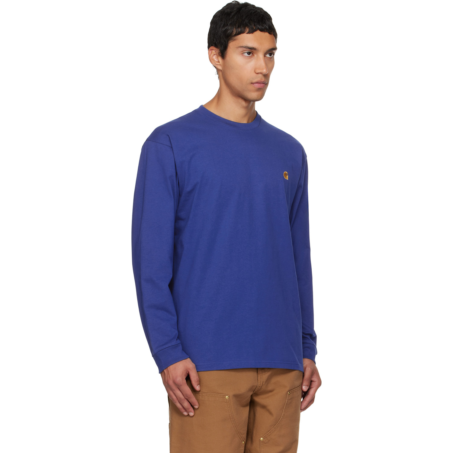  Carhartt Work In Progress Blue Chase Long Sleeve T-shirt 