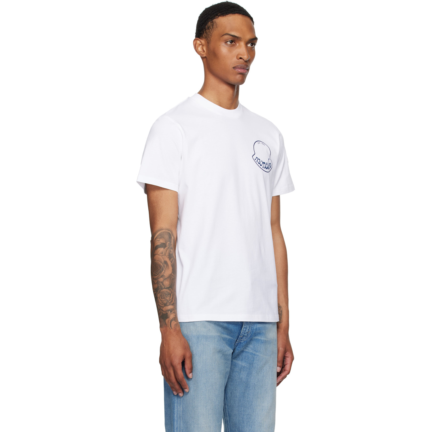  Moncler White Logo Cotton T-shirt 