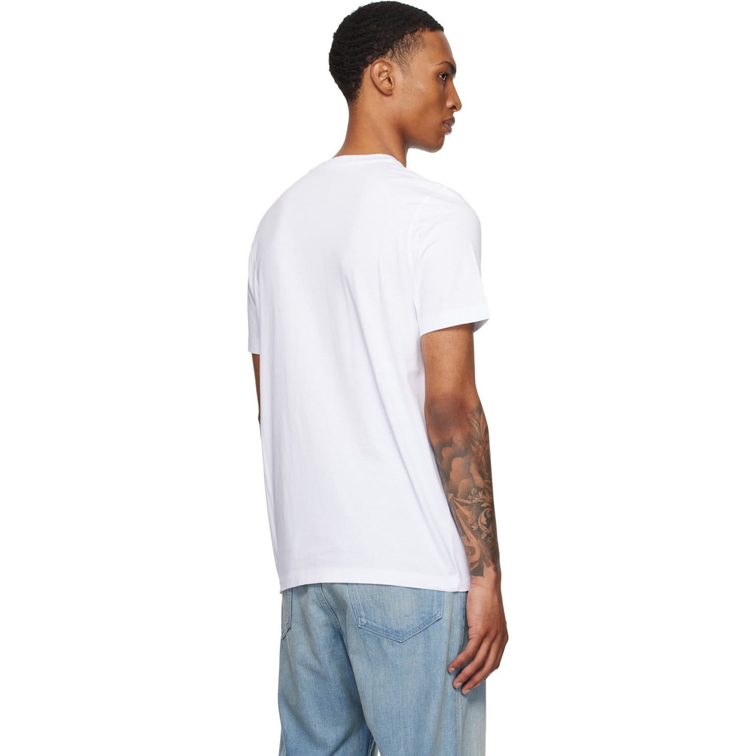  Moncler Three-pack White Logo Patch Cotton T-shirts 