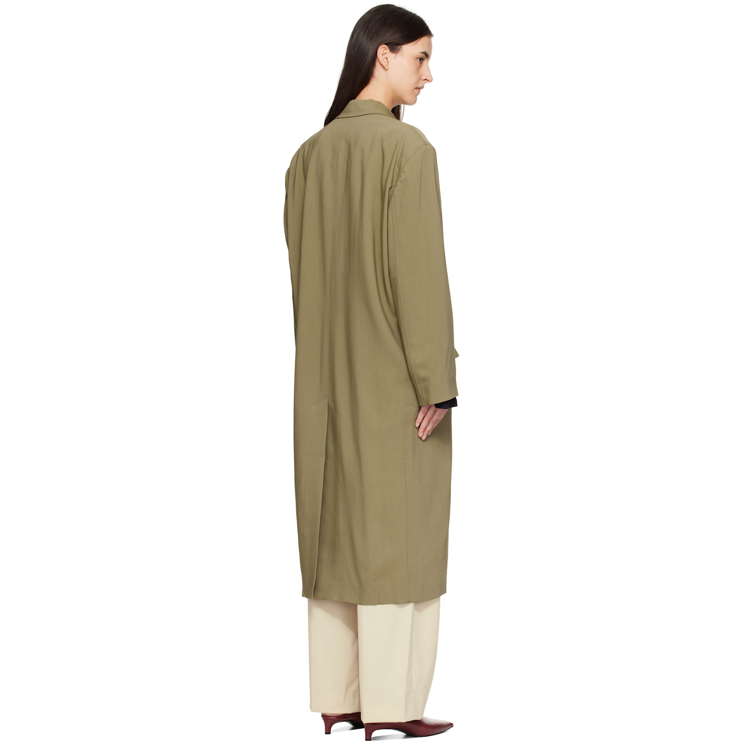  The Frankie Shop Khaki Tribeca Long Coat 