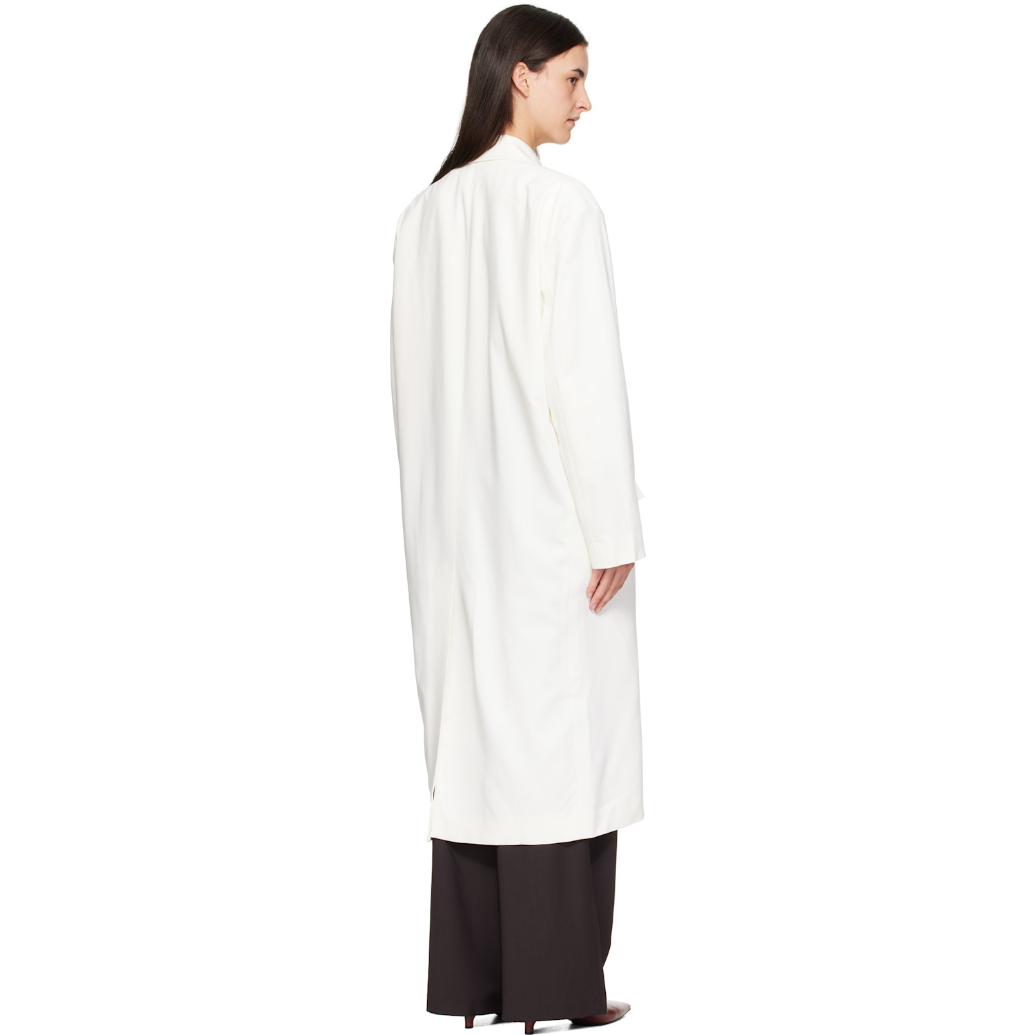  The Frankie Shop Manteau Long Tribeca Blanc Cassé 