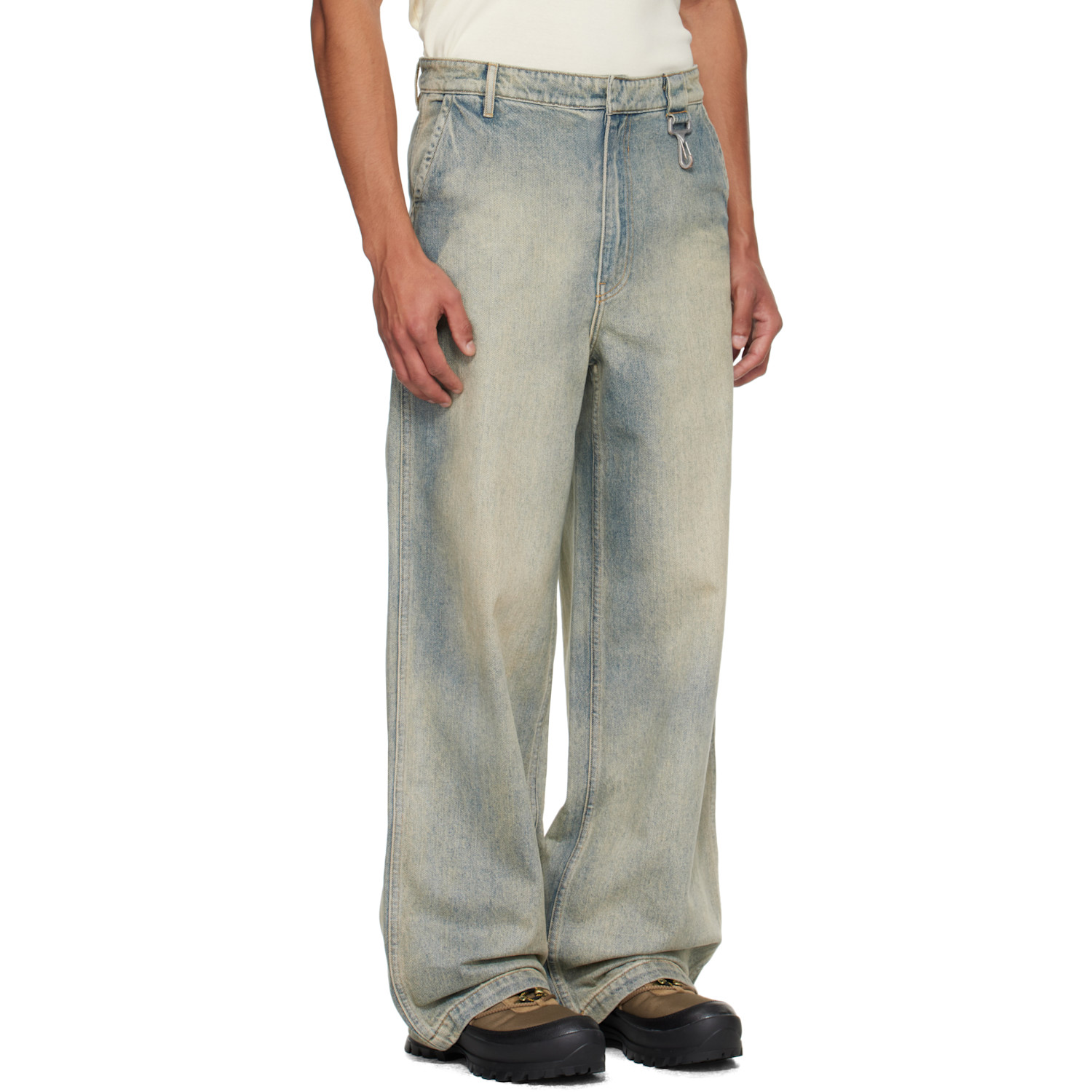  Reese Cooper Blue Concealed Button Straight Leg Jeans 