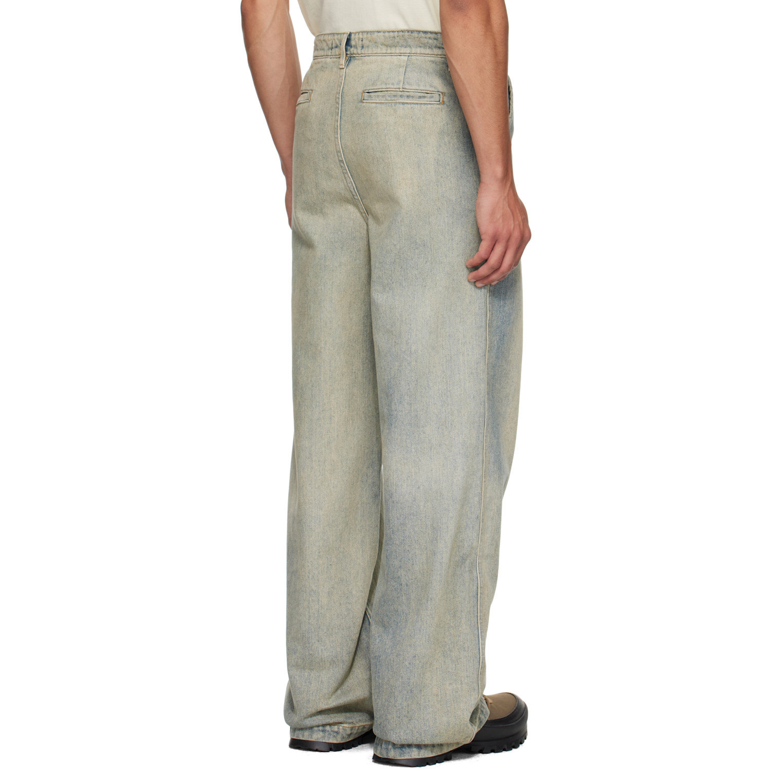  Reese Cooper Blue Concealed Button Straight Leg Jeans 