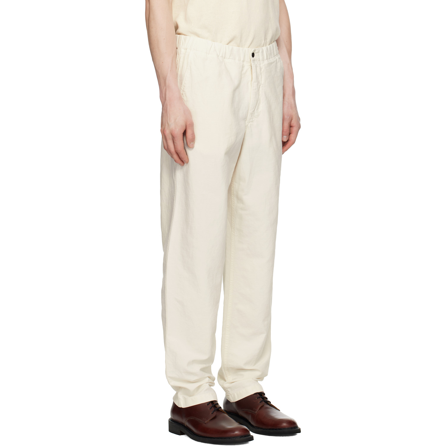  Norse Projects White Ezra Relaxed Cotton Linen Trousers 