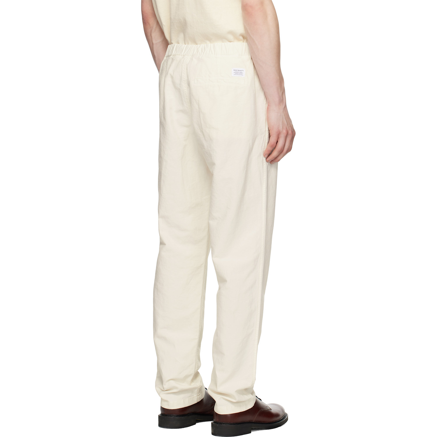  Norse Projects White Ezra Relaxed Cotton Linen Trousers 