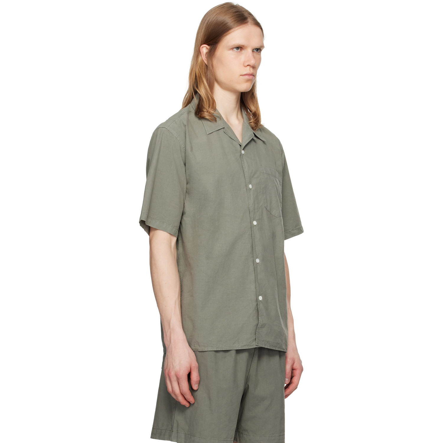  Norse Projects Gray Carsten Cotton Tencel Shirt 
