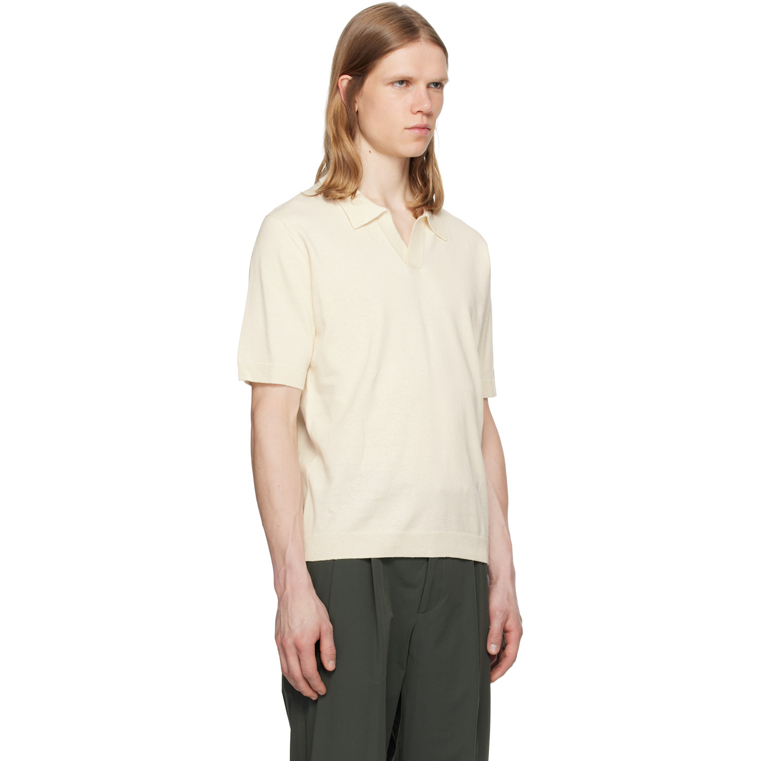 Norse Projects Off-white Leif Cotton Linen Polo 
