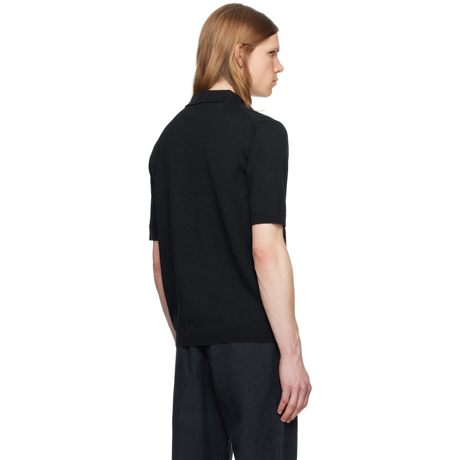  Norse Projects Navy Leif Cotton Linen Polo 