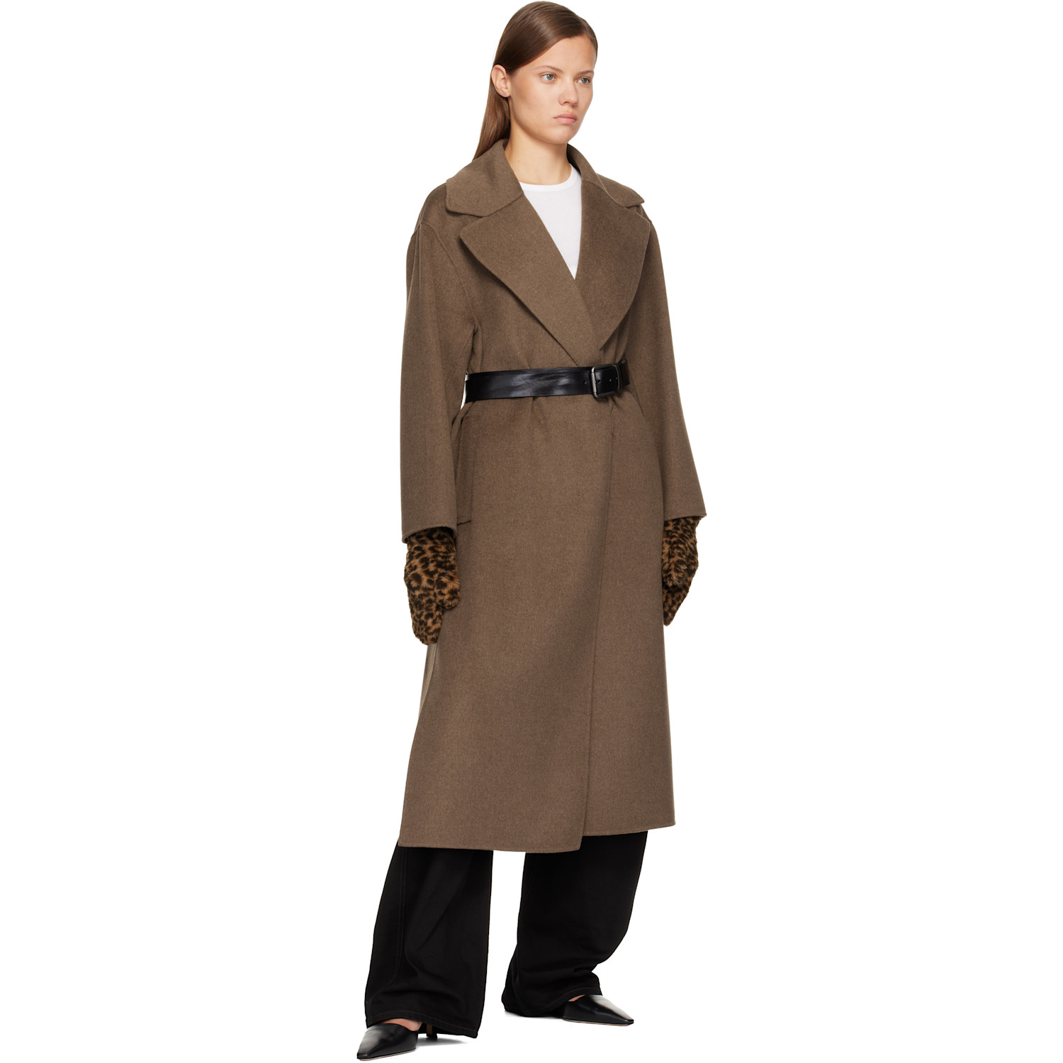  Max Mara Brown & Black Ombrato10 Gloves 