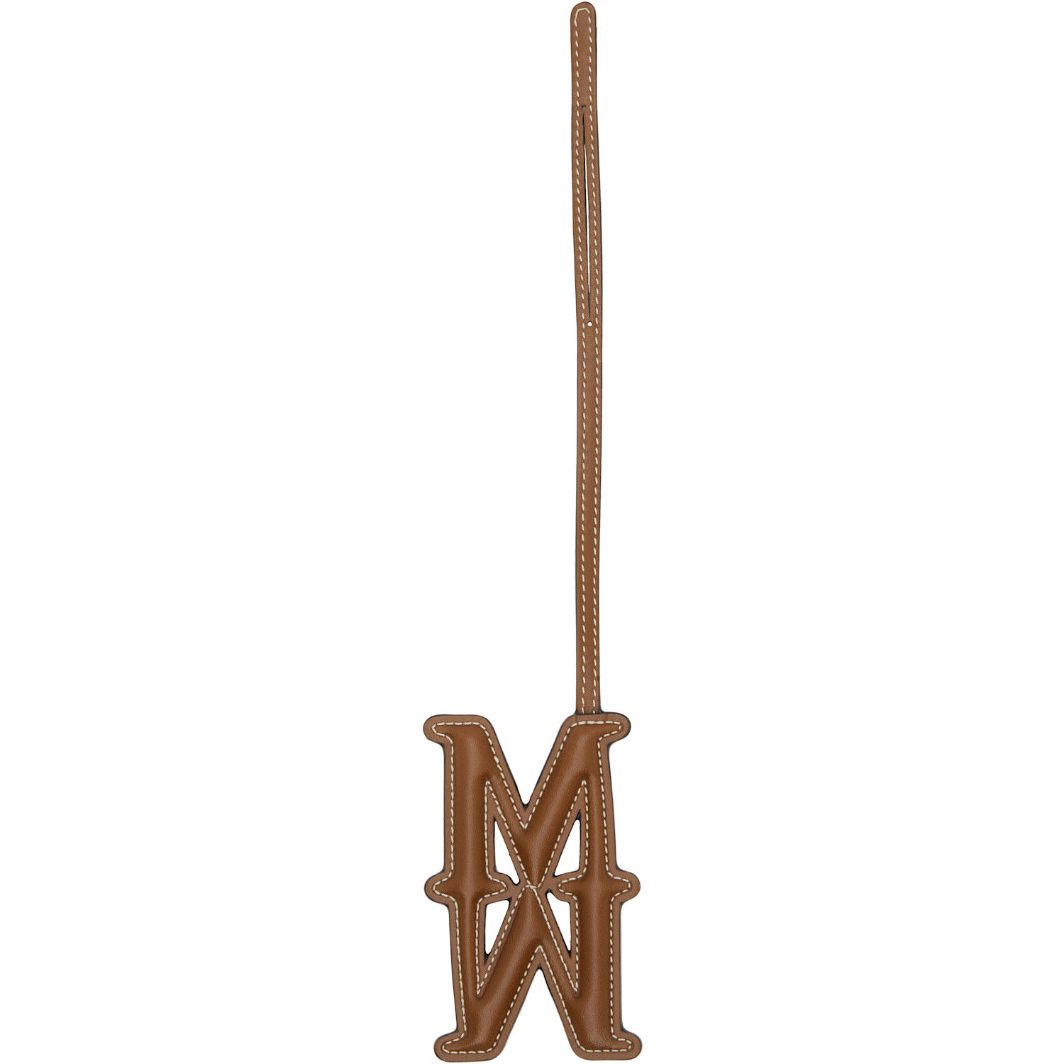  Max Mara Brown Leather Monogram Keychain 