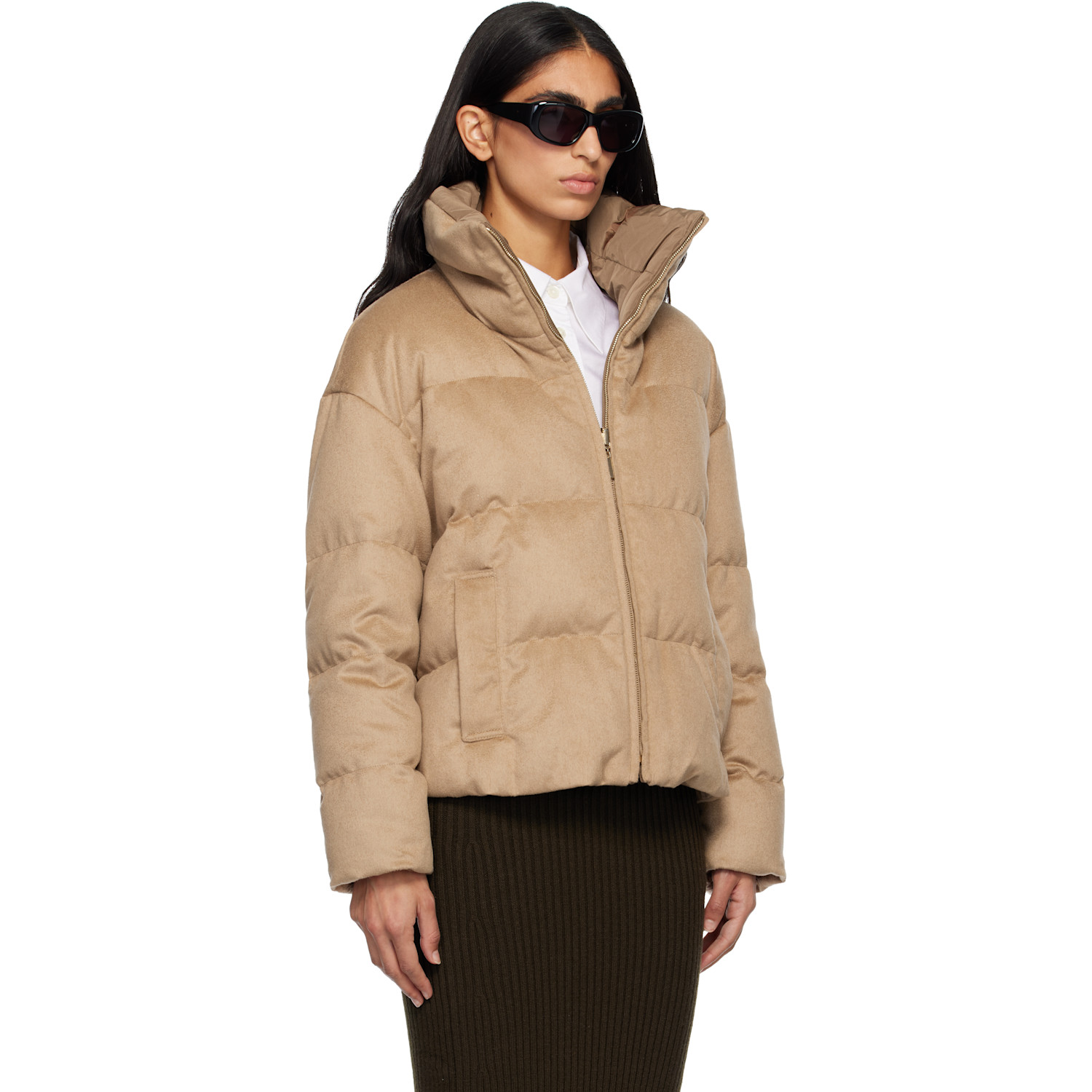  Max Mara Tan Diego Reversible Down Jacket 