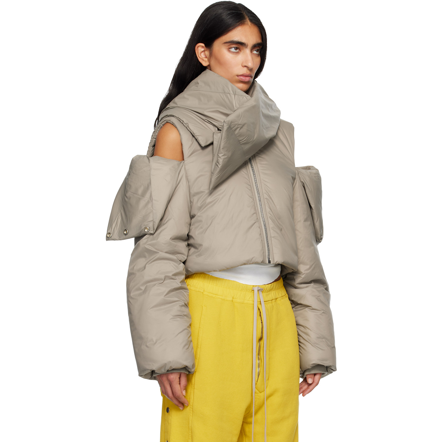  Rick Owens Drkshdw Taupe Concordians Convertible Jacket 