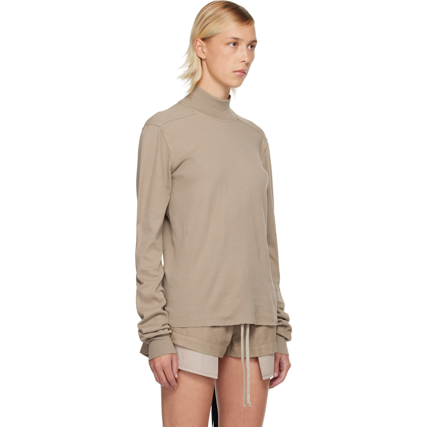  Rick Owens Drkshdw Taupe Concordians Headon Dbl Sweater 
