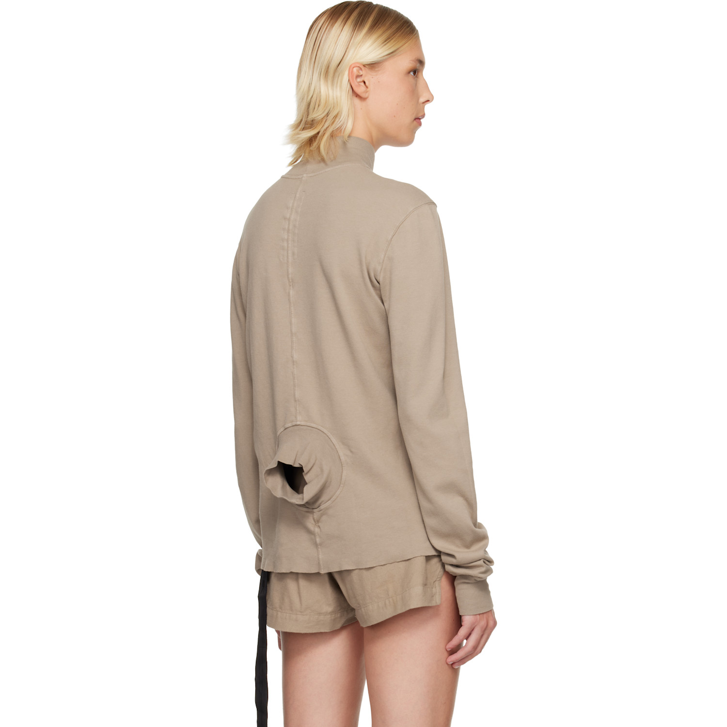  Rick Owens Drkshdw Taupe Concordians Headon Dbl Sweater 
