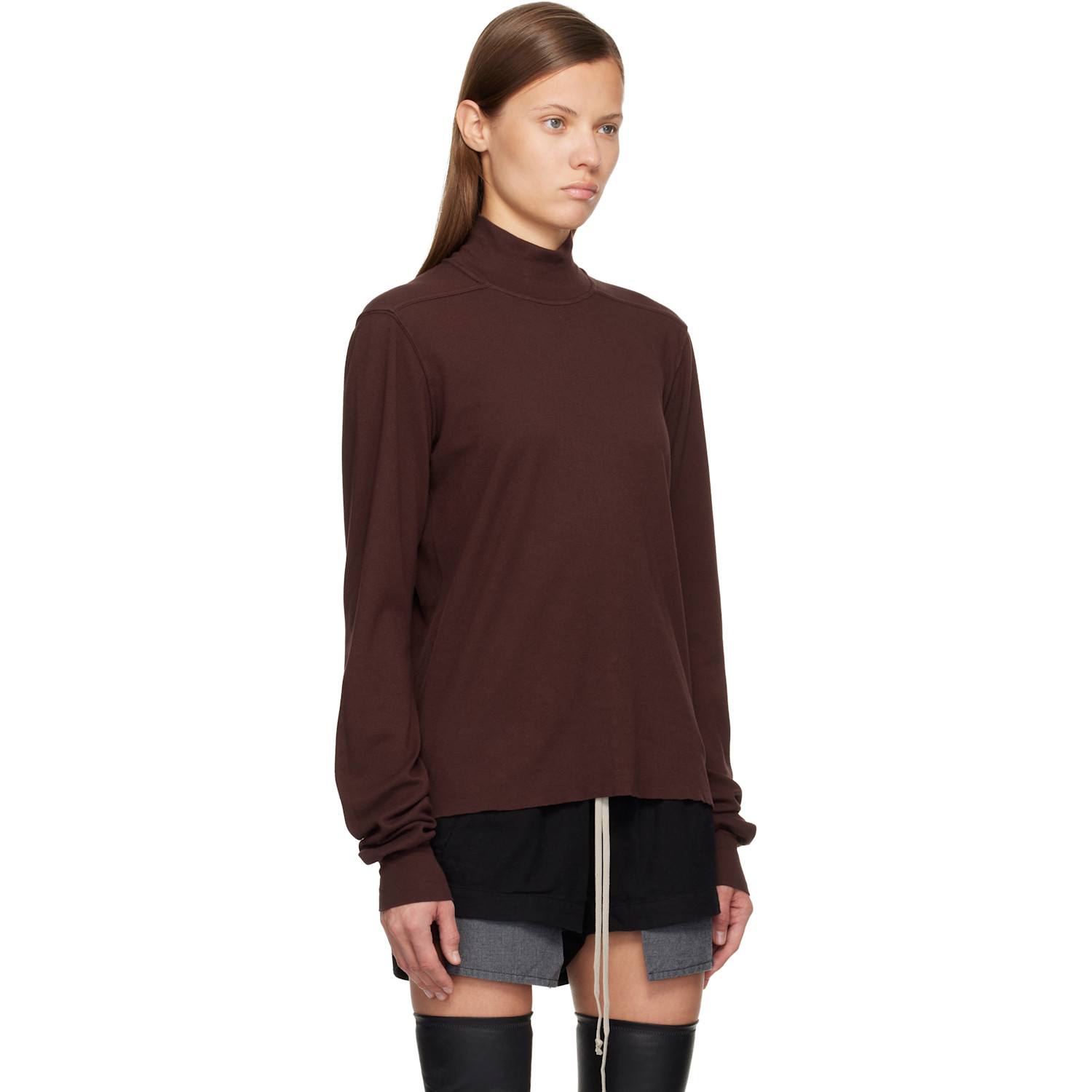  Rick Owens Drkshdw Burgundy Concordians Headon Dbl Turtleneck 