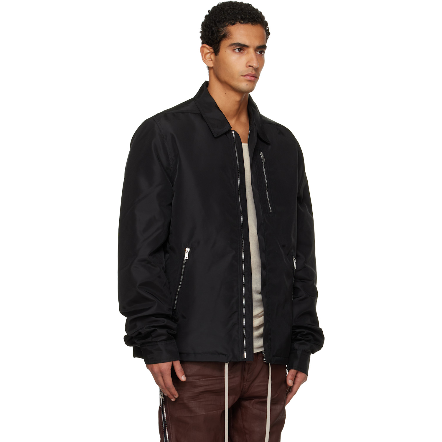  Rick Owens Drkshdw Black Concealed Zipfront Jacket 