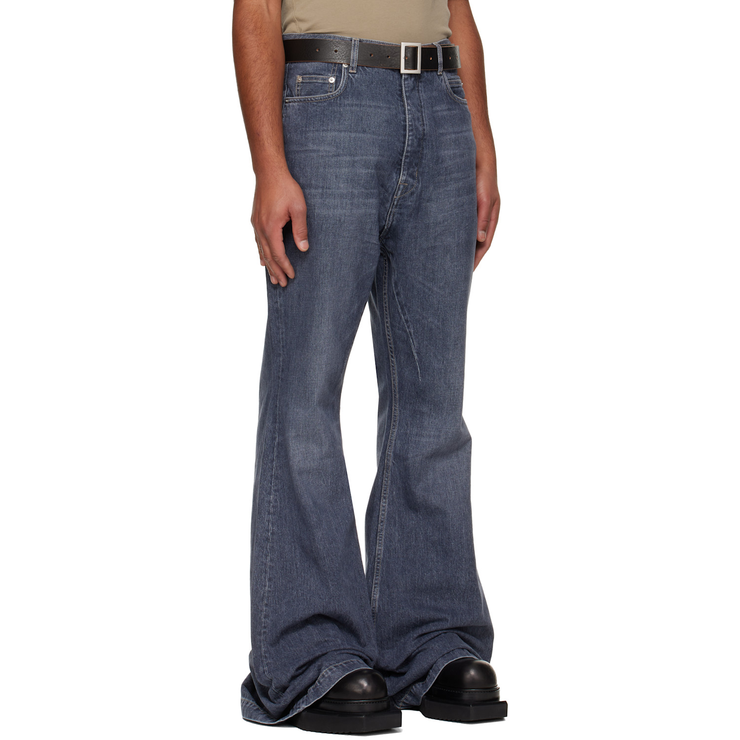  Rick Owens Drkshdw Blue Concordians Bolan Bootcut Jeans 