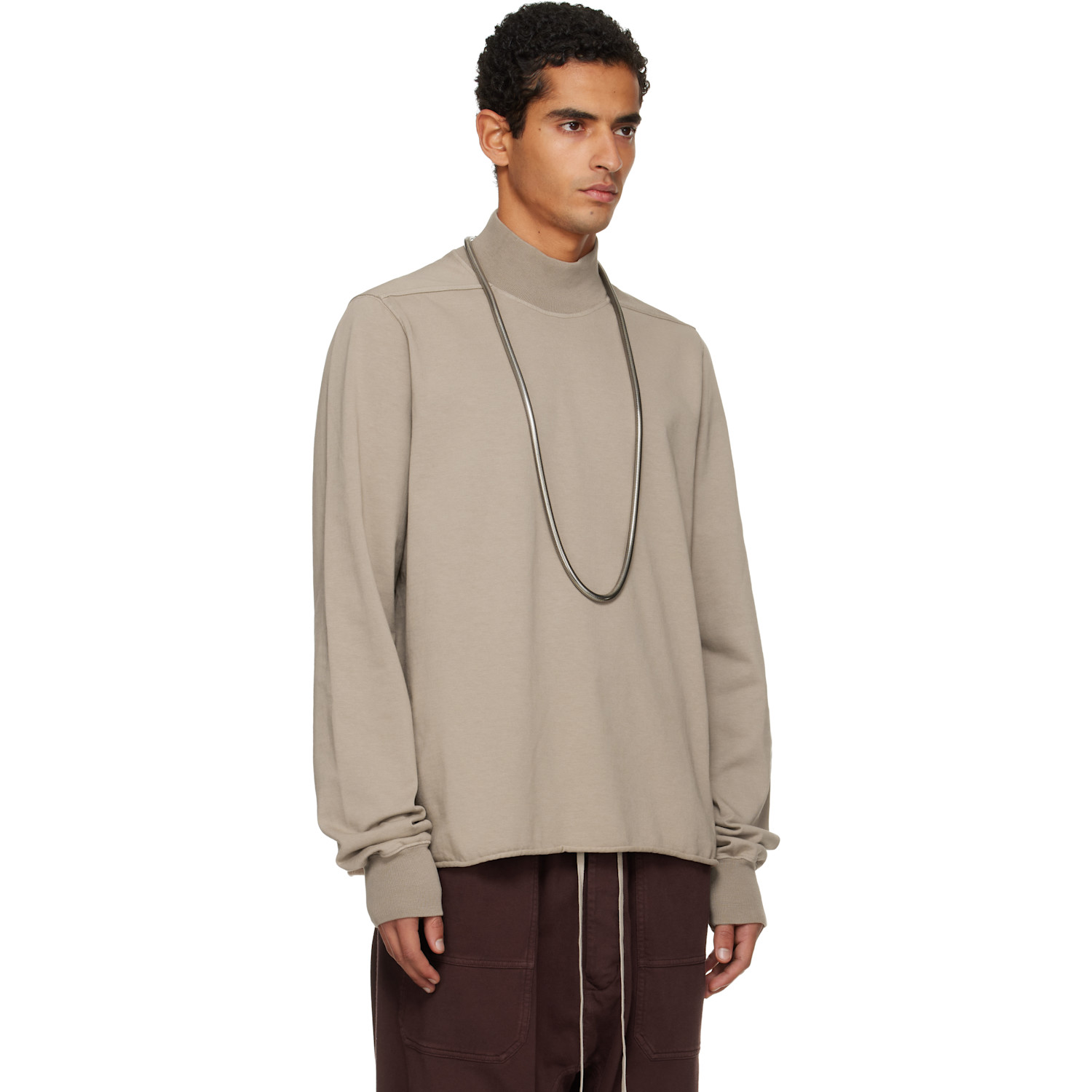  Rick Owens Drkshdw Taupe Concordians Headon Dbl Turtleneck 