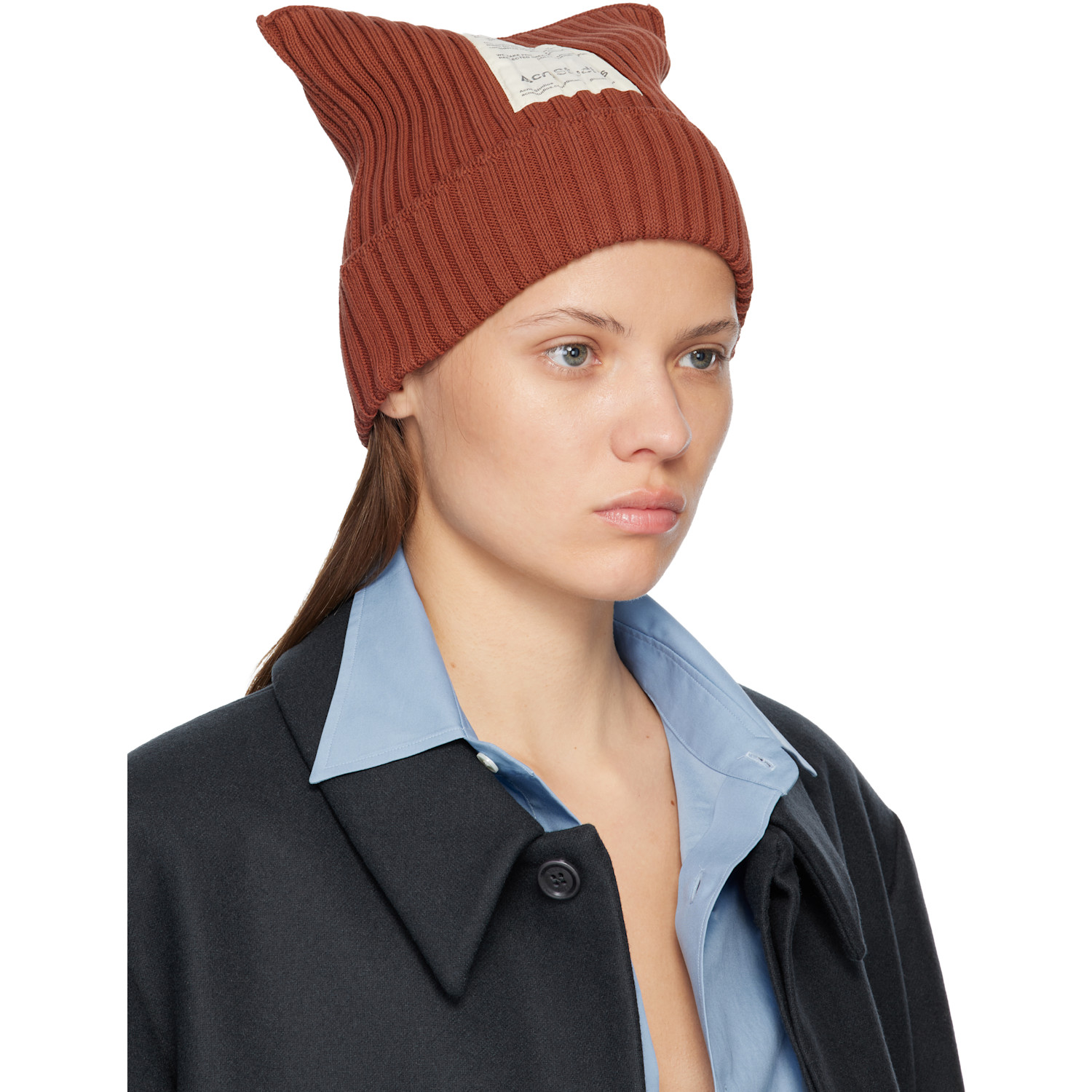  Acne Studios Red Ribbed Beanie 