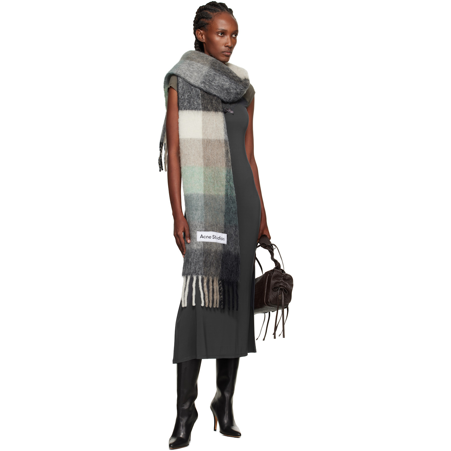  Acne Studios Multicolor Mohair Checked Scarf 