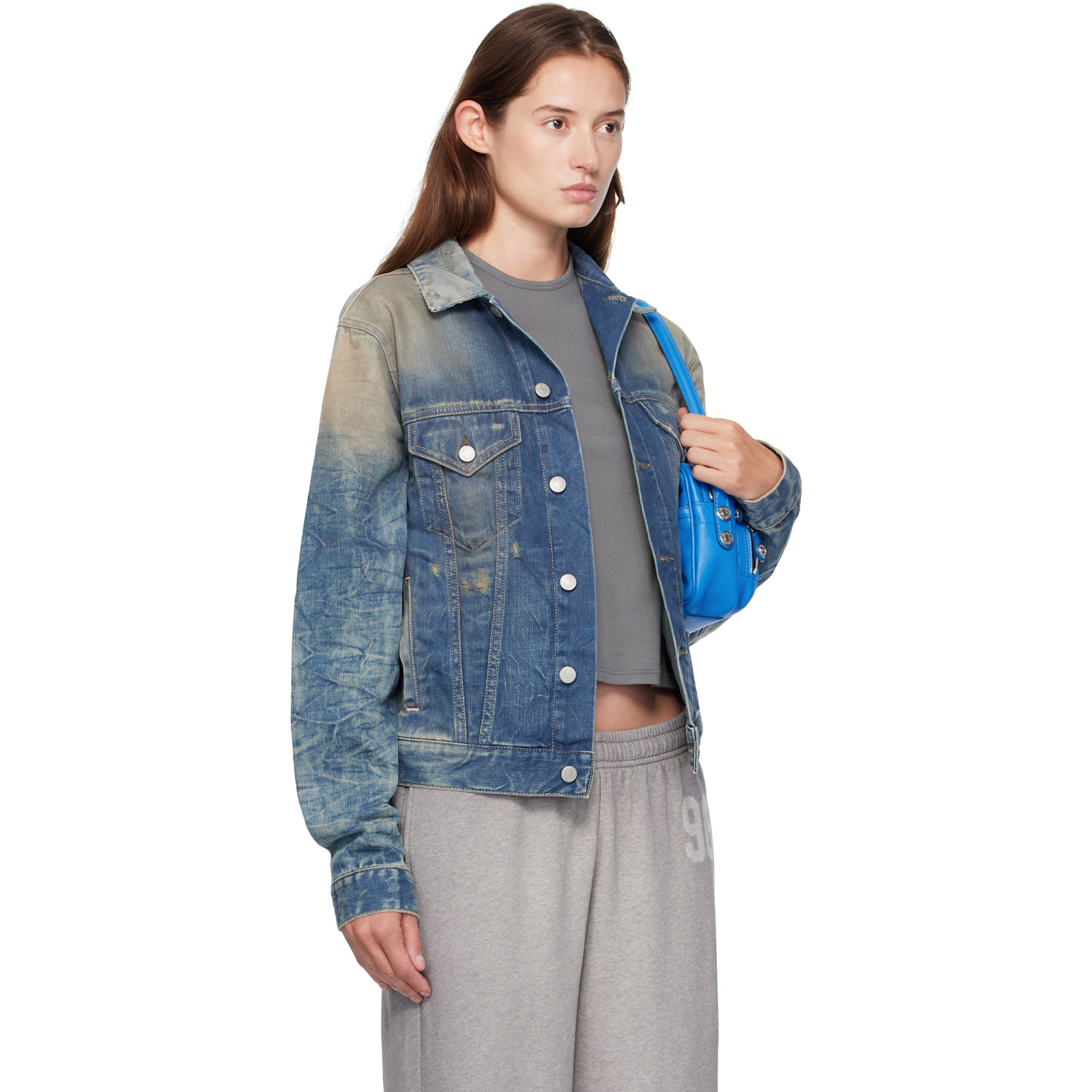  Acne Studios Blue Distressed Denim Jacket 