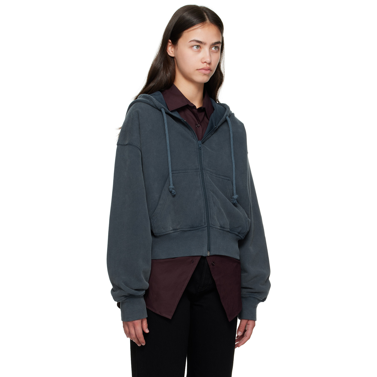  Acne Studios Blue Zipper Hoodie 