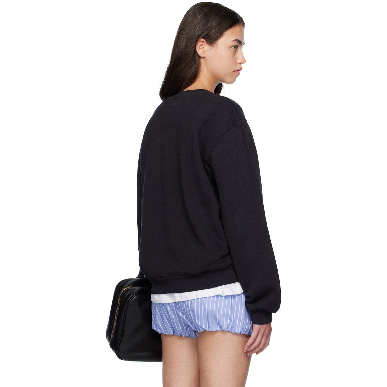  Acne Studios Black Crew Neck Fleece Sweatshirt 