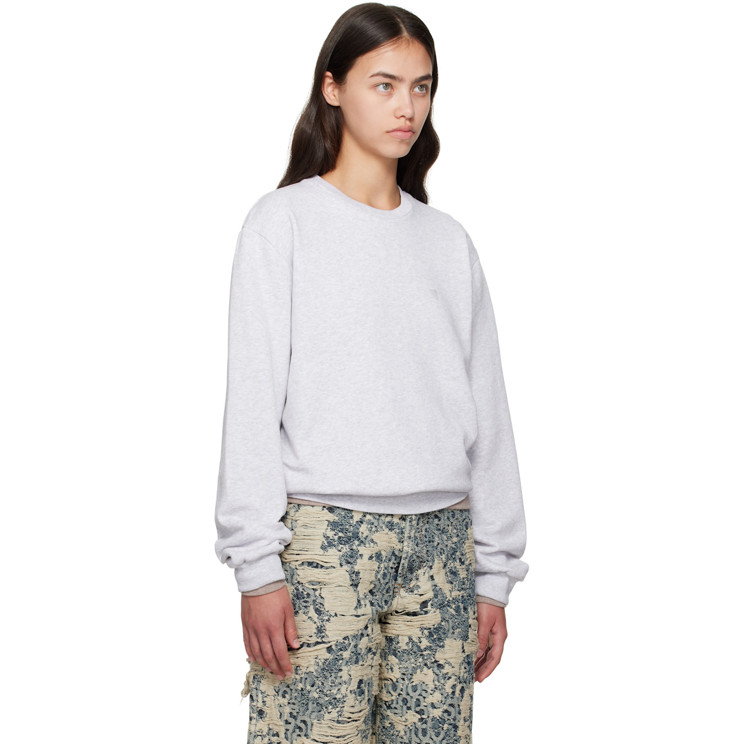  Acne Studios Gray Crew Neck Fleece Sweatshirt 