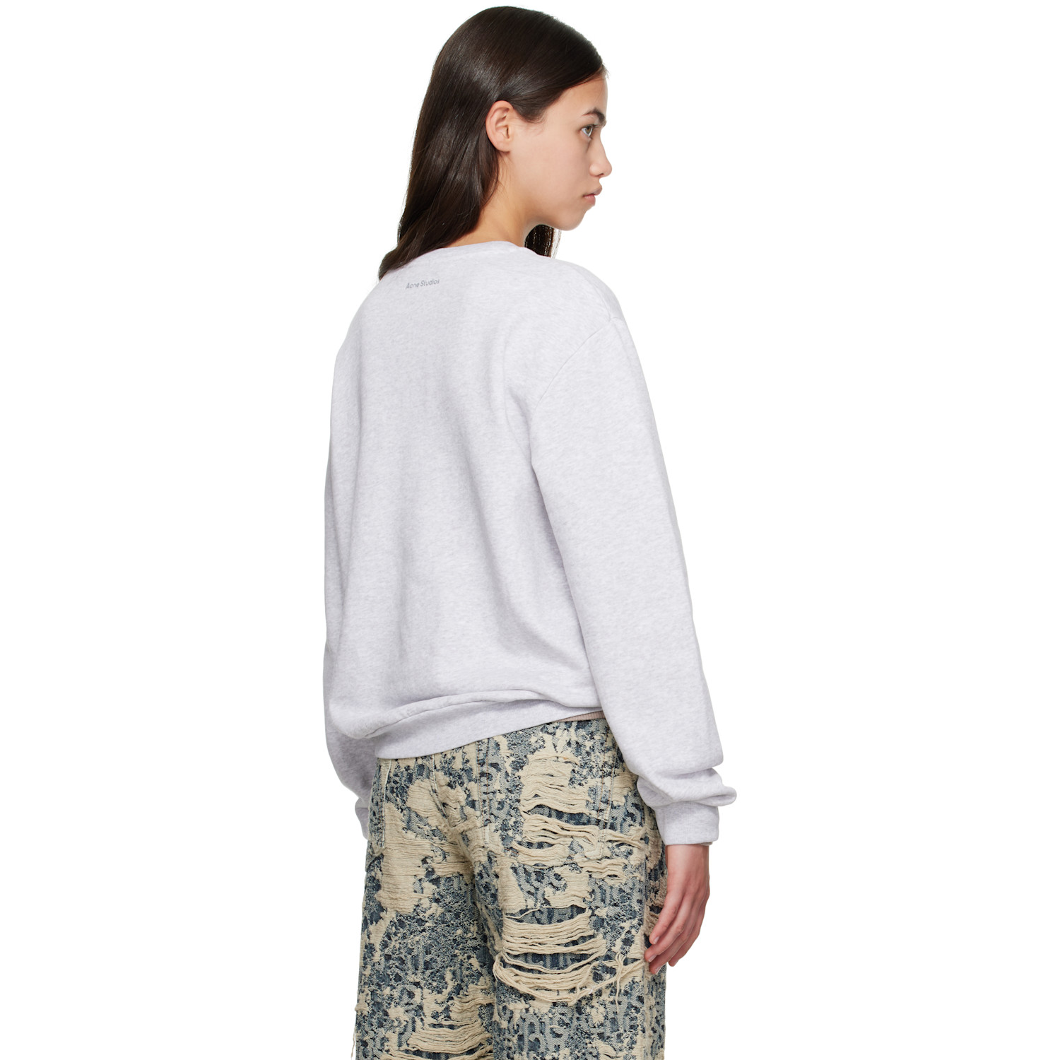 Acne Studios Gray Crew Neck Fleece Sweatshirt 