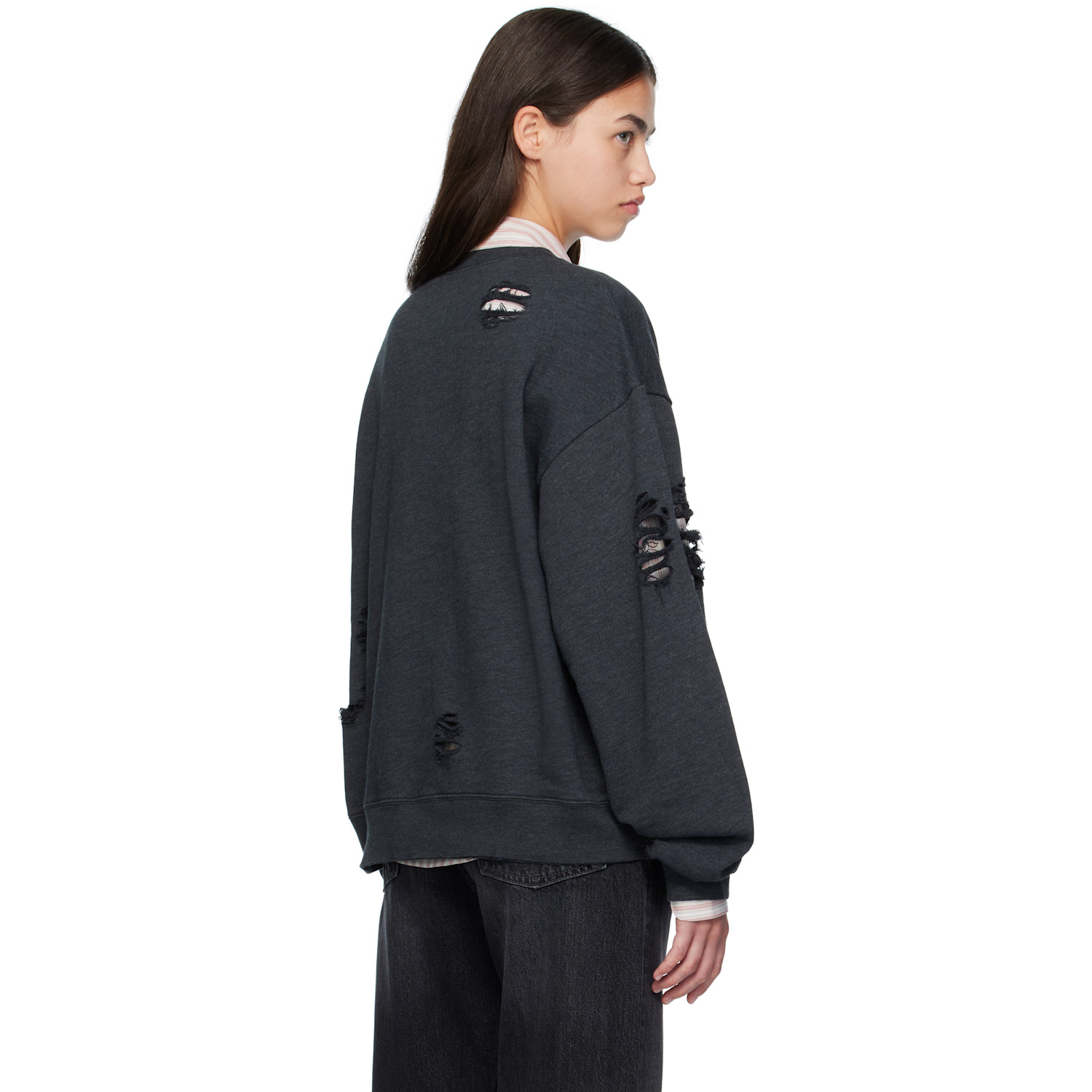  Acne Studios Black Printed Logo Sweatshirt 