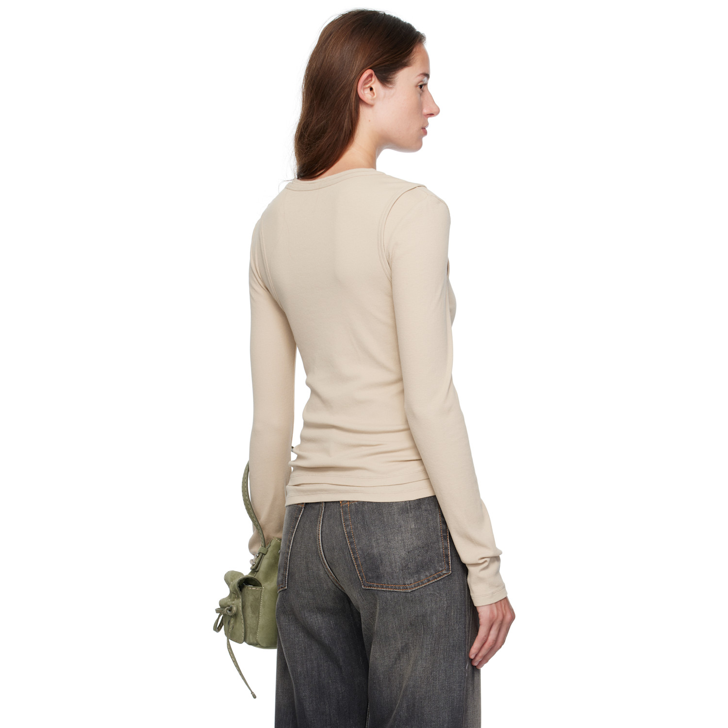  Acne Studios Beige Layered Long-sleeve T-shirt 