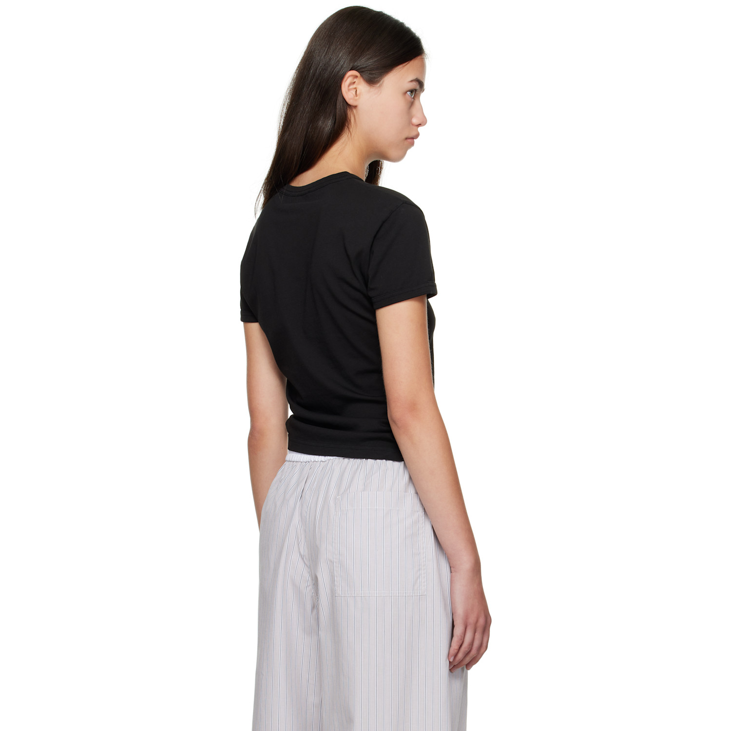  Acne Studios Black Fitted Fit Logo T-shirt 